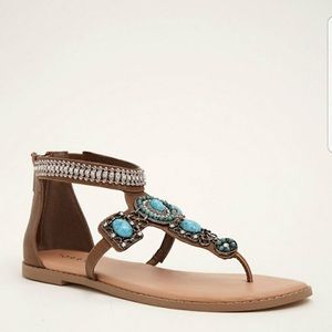 Torrid Turquoise T-Strap sandals 12W